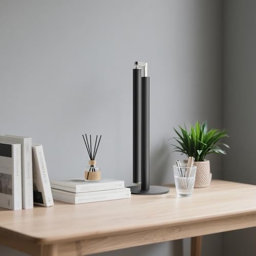 SIBRILLE Metal LED Desk Lamp, 16" Dimmable Desk Light with Base, 15W 1200LM, Adapter Included, Color & Brightness Adjustable, Modern Tall Table Lamp for Home Office Reading Study Task Laptop, Black — view 8