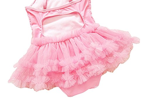 Baby Girls Princess Lace Layer Tankini Swimsuit Tutu Dress One-Pieces Swimwear Bikini Sets (5-6Years, Pink) #TOP3