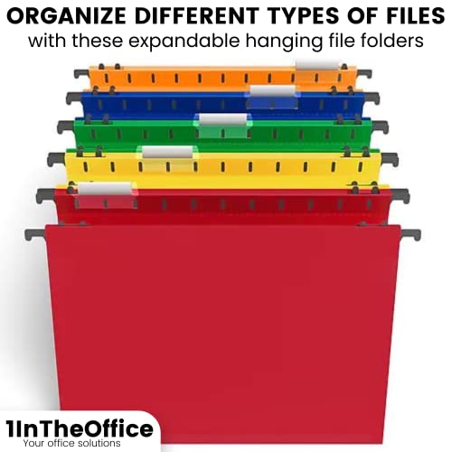 1InTheOffice Pasta de arquivos suspensa, bolso para arquivos, pasta suspensa expansível, tamanho car