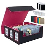Tolesum Commander Deck Box para MTG con 3pcs 35PT Magnetic Card, caja de tarjetas para 1800+ con 10 divisores y 6 clips de valla