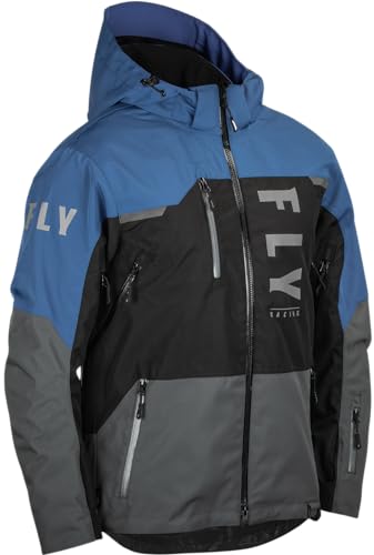 Fly Racing Carbon Snow Jacket (Black/Grey/Blue, Small)