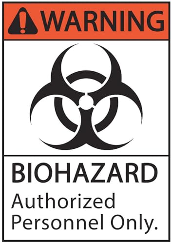 Panneau de sécurité biohazard avec avertissement personnel autorisé Zing 1924A