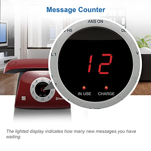 Vtech Vs122-16 Retro-Design Dect 6.0 Cordless Phone: Bluetooth Connect To Cell, Call Blocker, Answering System, Full-Duplex Speakerphone, Up To 1000 Phonebook Contacts & 1000 Call Block Entries #TOP6