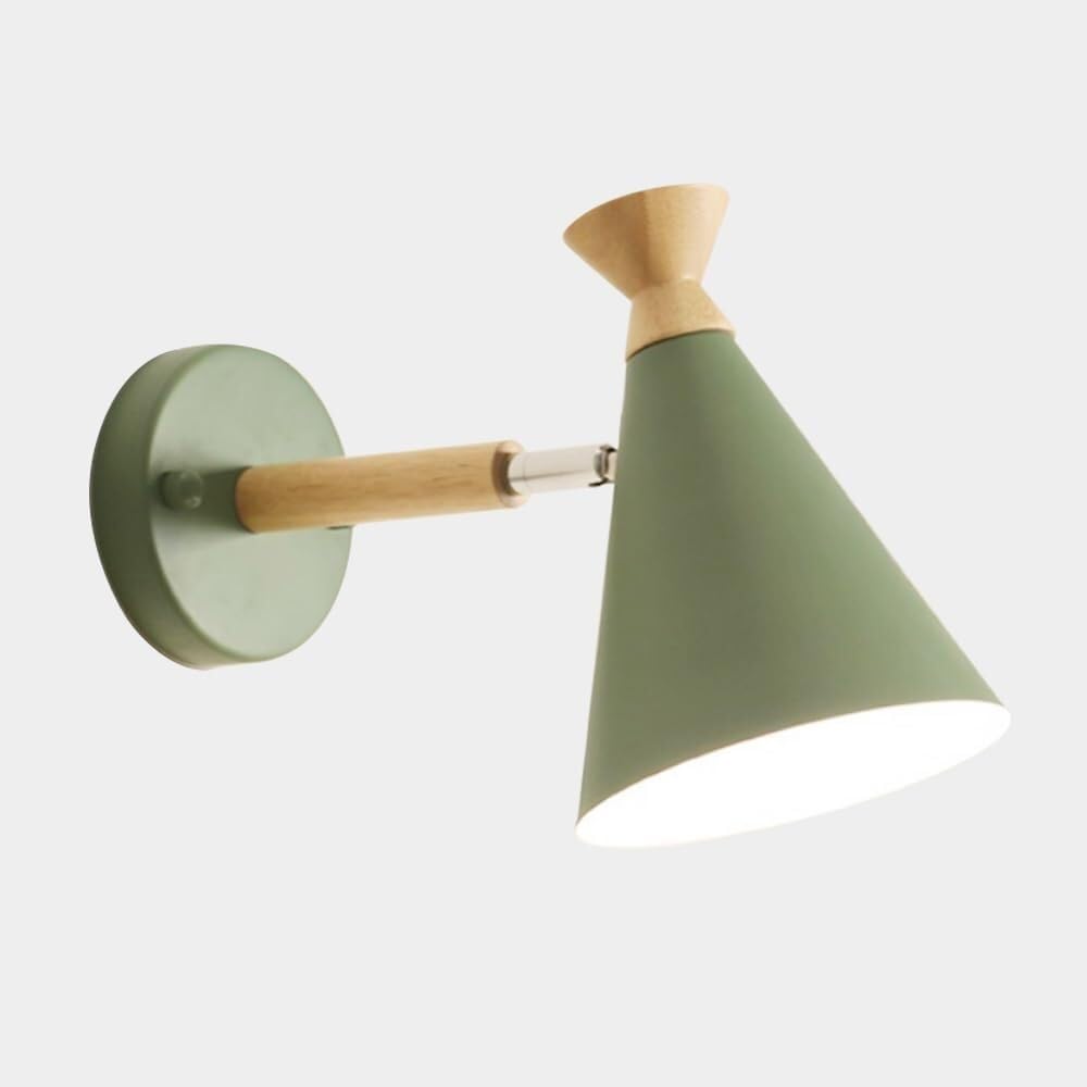 HXYSXHJUO Modern Macaron Metal Wall Lamp Oak Decoration Lighting Sconce 90° Adjustable Lantern for Bedroom Bedside Living Room Study Corridor Entryway Restaurant(Green)