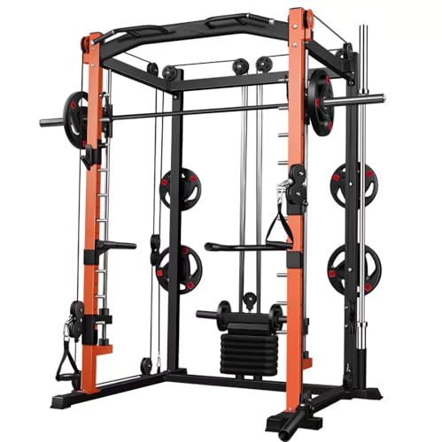 STRUTTURA MULTIFUNZIONE: Power Rack MAC1 dotato di Smith Machine integrata per un allenamento completo e sicuro a casa.