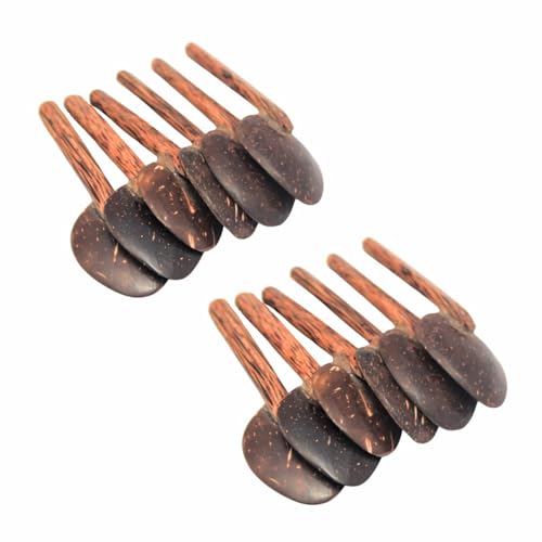 Image of Thenga Coconut Shell Masala Spoons Set of 12 | Mini Wooden Spoons for Spices, Tea, Coffee, Condiments & Desserts | Eco-Friendly, Handmade & Rustic Small Kitchen Utensils for Everyday Use