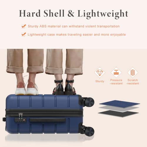 Image of Sweetcrispy 20 Inch Carry On Luggage, Suitcase with Spinner Wheels
