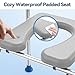 Loyoda Toilet Seat Risers for Seniors, Removable Padded Raised Toilet Seat with Handles, Easy to Clean Adjustable Height Toilet Riser, Handicap Elevated Seat 400lb, Fits Any Toilet