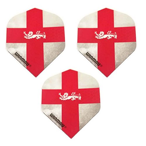 Winmau Mega Lion St George Cross British England United Kingdom 75 Micron Strong Standard Dart Flights (1 Set)