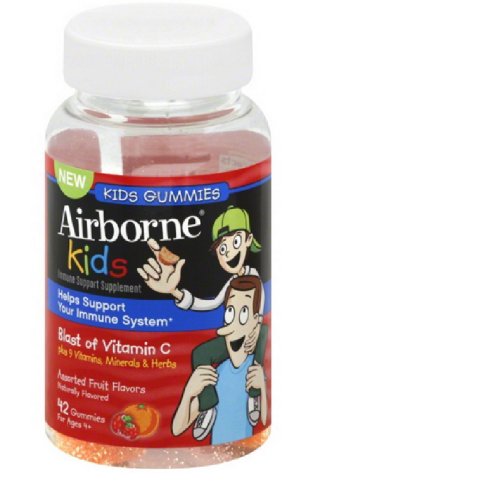 Airborne Kid's Gummies Assorted Fruit 42 CT (PACK OF 3)