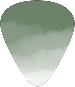 Sage Green Watercolor Ombre Compact, Portable, And Sturdy Guitar Plectrum 12 Piece Set