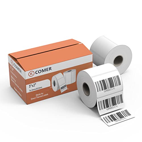 K Comer Labels - 3" X 2" Direct Thermal Labels Shipping Labels - Compatible With Zebra & Rollo Desktop Label Printers And More #TOP7