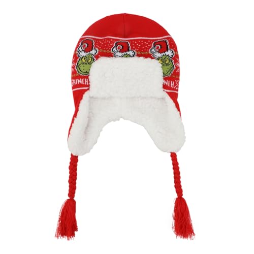 Suéter The Grinch Holiday Pattern Red Trapper, Suéter Gri Holiday, Tamanho Único