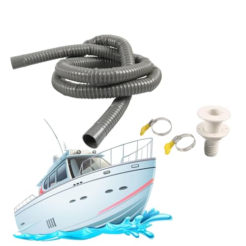 Manguera de bomba de sentina marina, tubo de drenaje de descarga flexible y resistente de 23 x 13 x 16 cm, manguera marina con ajuste de abrazaderas, accesorios de barco RV, resistente para barcos y