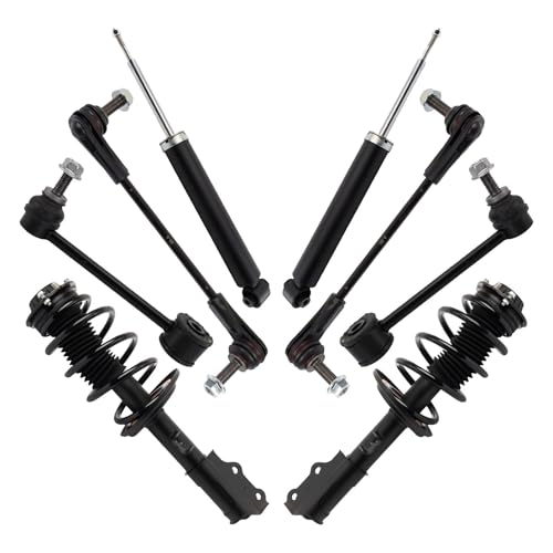 Image of TRQ Front and Rear Suspension Kit Complete Strut & Coil Spring Assembly Shock Absorber Sway Bar Stabilizer Link Compatible with 2018-2020 Buick Enclave Chevrolet Traverse