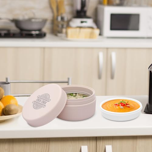 Image of JAYPEE Mini Max Lunch Box for School, Office, Ideal for Snacks and Meal, Keeps Food Hot & Fresh Insulated Stainless Steel Inner with Plastic Dish Inside for Office, College and Picnic, Pink, 830 ml