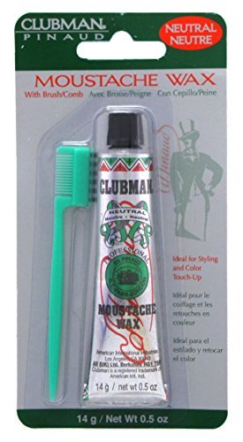 Clubman Moustache Wax with Brush - White (Neutral)