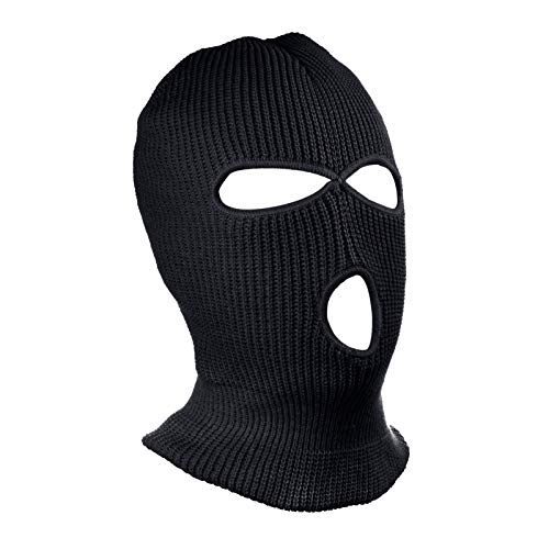 Masque De Ski 3 Trous - Coupe-vent Et Chaud - Pour Ski, Moto, VTT - Tissu Polyester Extensible - 12