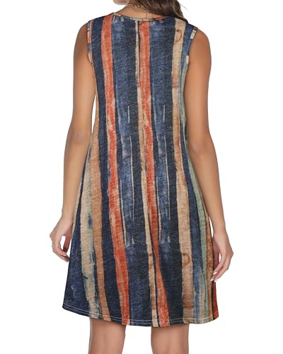 Image of Summer Dresses for Women 2026 Casual Sleeveless Sundress Floral Loose Fit Beach Cover Up with Pocket