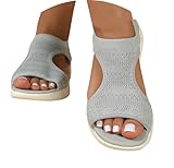 Générique Chaussure Femme ete Sandales Femme Été Confortable Chaussures Sandale Orthopédique Ouvertes Chaussure Confort Sandals Sandalette Été Marche Sport 001 Gris 38 EU
