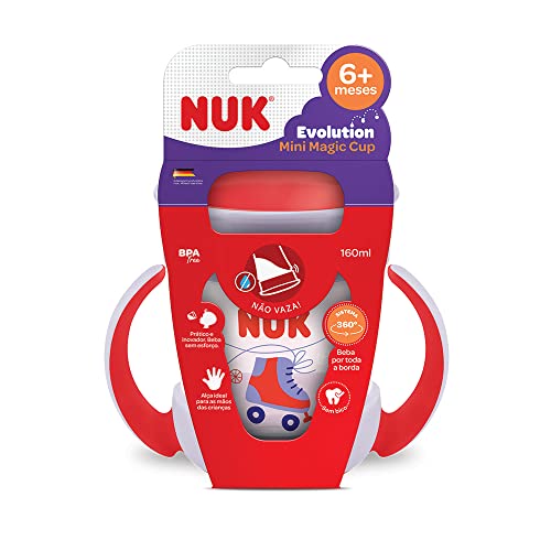 NUK Copo Mini Magic Cup 360º Com Alça Evolution 160Ml– Girl Vermelho