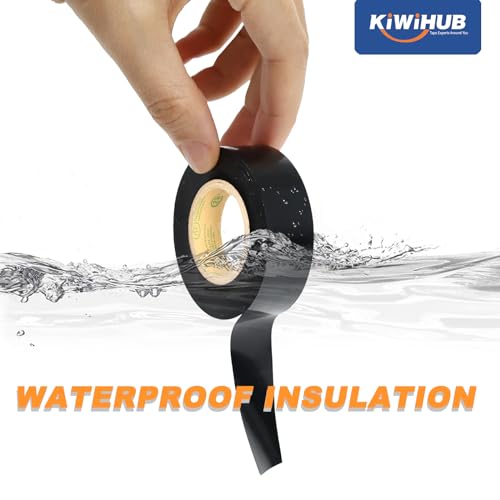 KIWIHUB Electrical Tape Black, UL Approved, Industrial Grade Electrical Tape, Multipurpose Electric Tape for Wrapping Wiring Harness, Electric Insulating, 0.7in X 33ft (6 Pack) - Thumbnail 4