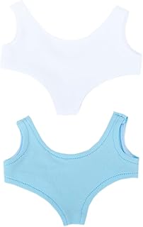 niannyyhouse Ropa de muñeca de felpa de 10 cm, 15 cm-17 cm, 20 cm, color sólido, traje de baño (blanco + azul claro, 10 cm)