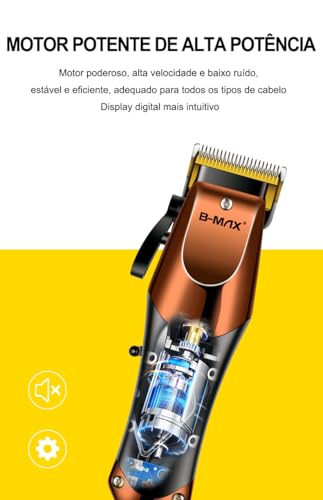 Máquina De Cortar Cabelo Profissional Sem Fio Maquina De Acabamento Profissional BM-C031 (Azul)