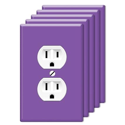 WIRESTER Duplex Outlet Cover Wall Plate/Switch Plate - Solid Orchid Purple, 5 Piece Set