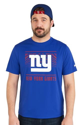 Zubaz NFL Men's Tunnel Primary Team Color Short Sleeve T-Shirt, New York Giants, Large