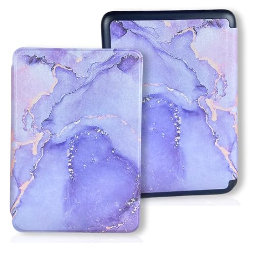 Capa Case Kindle 11ª Geração 2022 6 C2v2l3 + Película DM ACESSÓRIOS (MÁRMORE LILÁS)