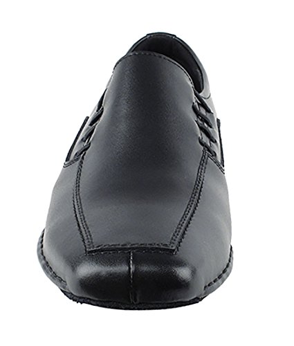 Very Fine Dance Shoes - Mens Latin, Rhythm Ballroom Dance Shoes - SERO102BBX - Flat Heel - Black Leather - 9.5