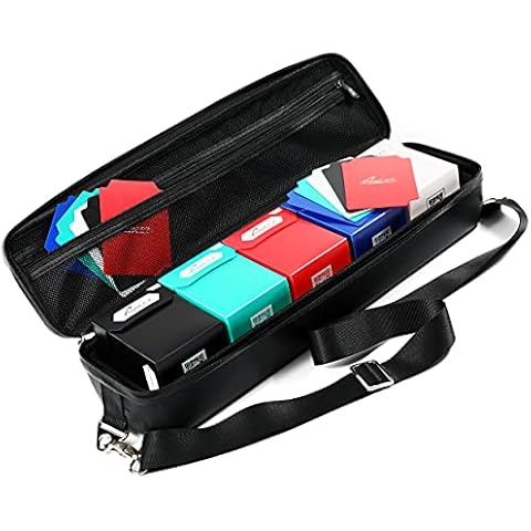 Quiver Time Bundle: 1 x Black Quiver Card Case + 5 x Deck Blocks 100+ Compatible with MTG TCG, Yu-Gi-Oh, KeyForge, Dragon Ball Z, Netrunner, Legendary etc. Cover