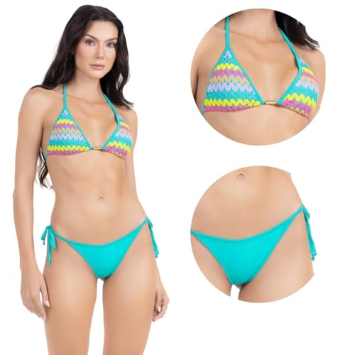 Biquini De Crochê Com Bojo Cortininha Asa Delta Amarração Levanta Bumbum Marquinha Moda Praia Tendên