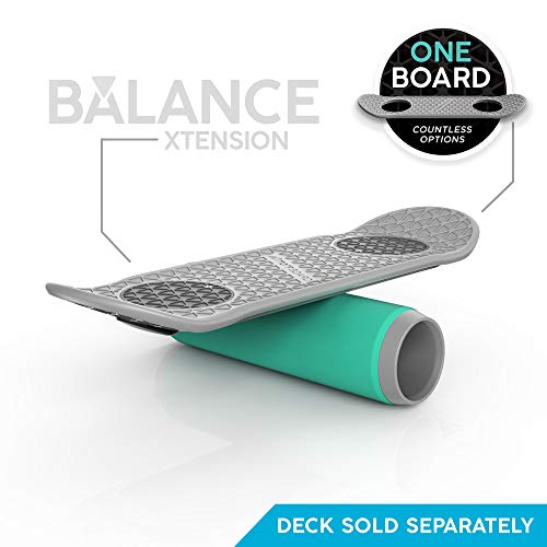 Morfboard Balance Xtension, Roller Board Extension For Exercise, Athletic Training And Board Sports, Includes 2 End Block Extensions And 1 Roller, Deck Sold Separately, Quantum (Mint-Gray) #TOP4