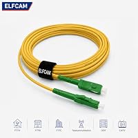 Elfcam - 25m LWL Glasfaserkabel SC/APC auf LC/APC, OS2 Singlemode Simplex 9/125μm, FTTH Glasfaser Patchkabel mit LSZH Mantel, G.657.A2/B2 kompatibel, Gelb – Ansicht 5