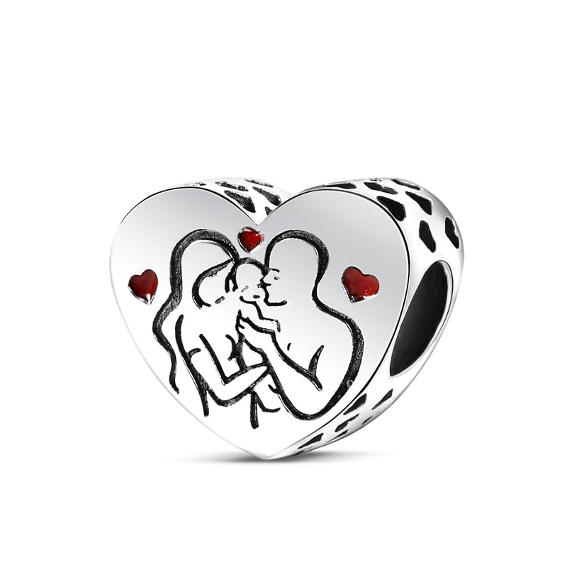 LMLMECREA Damen 925 Sterling Silber Charms Anhänger für Charm Armband | Tiere Katze Capybara,Herz Familie,Schlichter,Geschenk für Frauen
