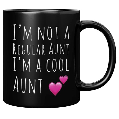Panvola I'm Not A Regular Aunt I'm A Cool Aunt Auntie Mug 11oz Black