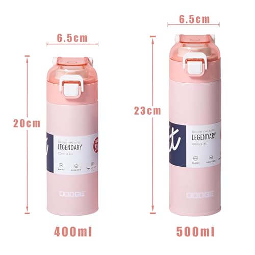 Image of Dodge Adventure,|SS316| Insulated Water Bottle Stainless Steel Bottle, with Double Wall Vacuum Insulation, 500 ml Hot & Cold Bottle (Pink)