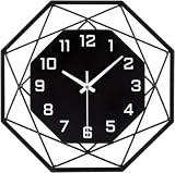 VIVILINEN Large Metal Wall Clock 50cm Modern Black Wall Clock with Skeleton Design Silent Non-Ticking for Kitchen, Living Room, Bedroom, Office