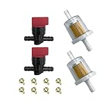 Strongthium Benzinhahn 6mm (1/4) Set Passend Für Briggs & Stratton 698183 494768, Kompatibel Mit Toro, MTD, Craftsman Rasenmäher & Schneefräse Rasentraktoren, Inkl. Kraftstofffilter 691035 & Klemmen
