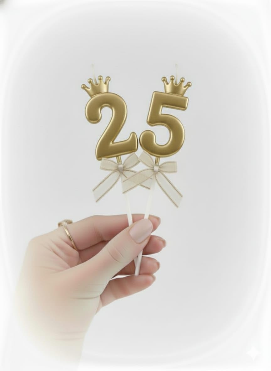 Shreeji Enterpries Celebrate That Magical Twenty-Five Milestone with Our Stunning Gold Crown Number '25' Birthday Candle!-image-38
