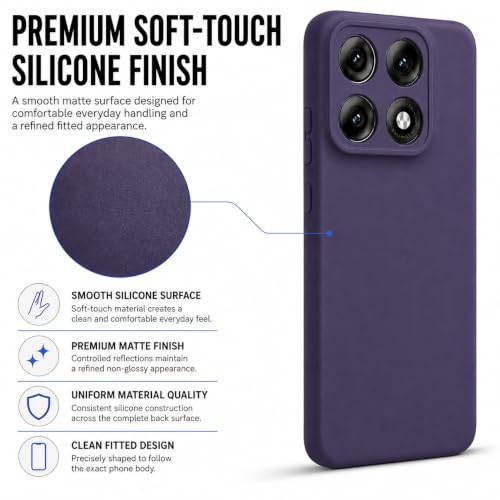 Image of FIRST MART Matte Silicone Back Cover for Motorola Edge 70 Max - Purple