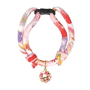 PetSoKoo Four Leaf Clover Cat Collar with Bell Breakaway Buckle Japan ChirimenCute Kitten Collar for Girl BoySamll Cat