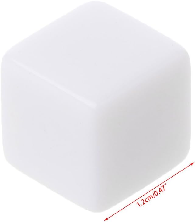 Yuly 10Pcs D6 Dice 12mm Die Six Sided Table Gaming Dice Blank for Role Playing Toys Dice Sets Bulk, 1.2x1.2x1.2cm