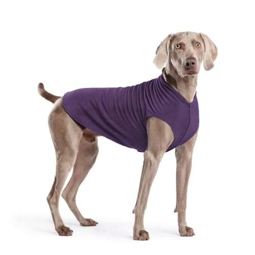 Image of Goldpaw Stretch Fleece Dog Sweater - with Spandex for 4-Way Stretch - Soft, Comfortable Dog Coat - Machine Washable - Made in the USA - Huckleberry - Size 22