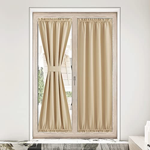 NICETOWN Door Curtains for Window, French Door Curtains for Privacy, Easy Installed Front Kitchen Sidelight Curtain, Washable Curtain, 36W x 80L Inch,