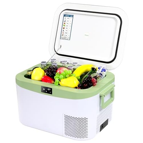 BINGI Camping Fridge 11.3Quart(12.8L),Car Fridge Freezer Portable Refrigerator with 12V/24V DC and 100-240V AC For Campervan,Lorry,Boat,travel,Pinic and Home Use, -18℃ to 15℃
