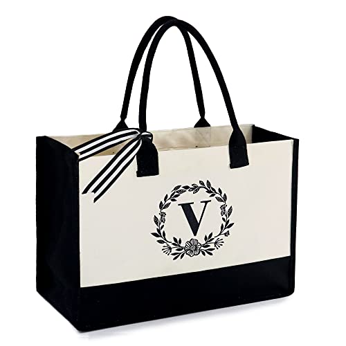 BeeGreen Customized Gift for Women Wedding & Employee Gifts Ideas, Initial Tote Bags for Women and Friends - Graduation & Unique Birthday Gifts Bags for Ladies, Teacher,Work,Travel,Holiday