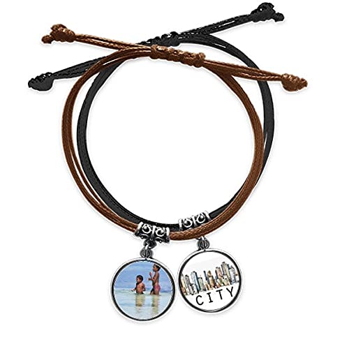 Bracelet Ellie Yao Sea Wave Photo Afrique Enfants tresse en corde et cuir véritable